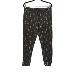 Women's Gray Lightning Print Pants
